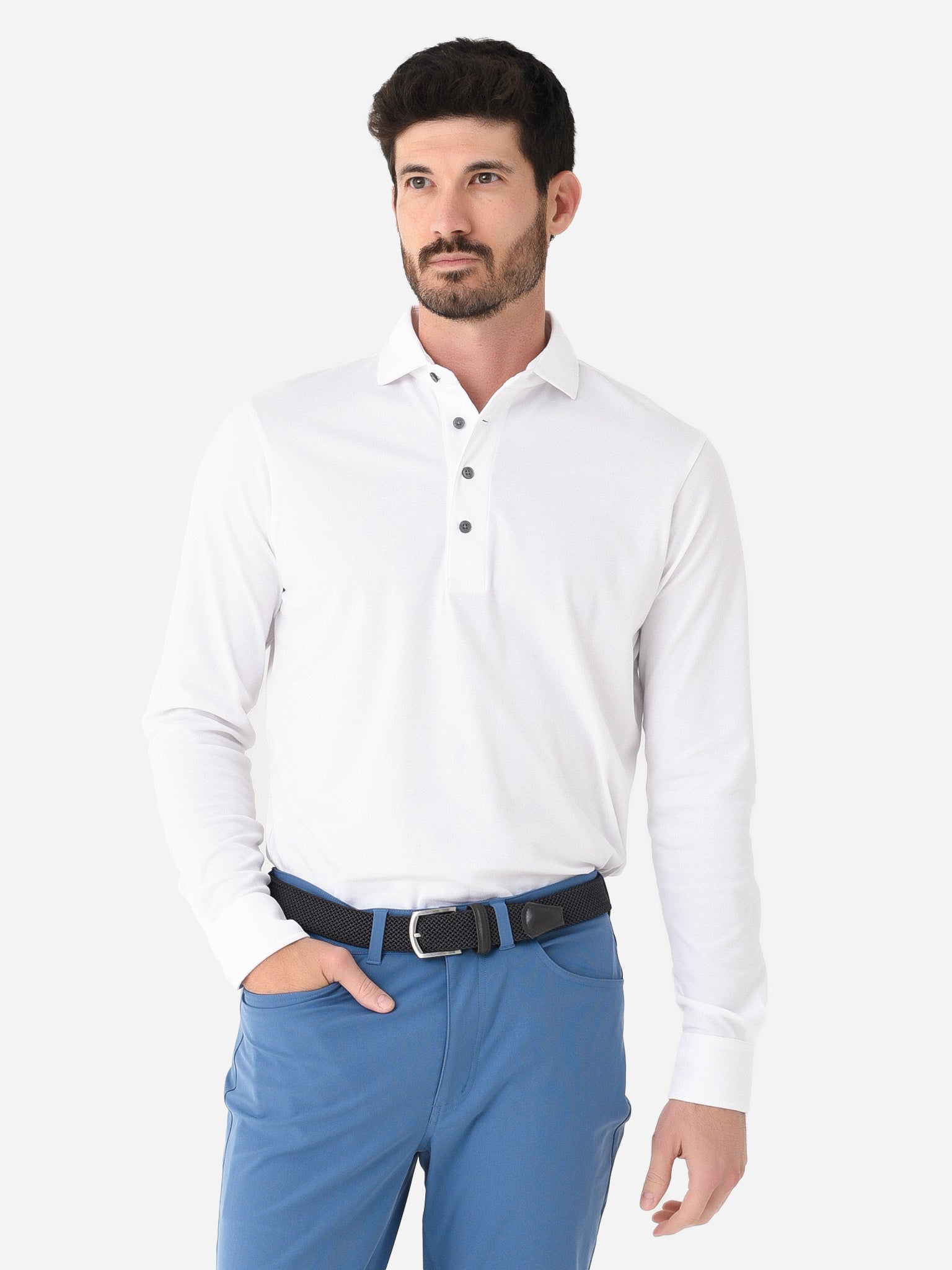 Greyson Men's Omaha Long Sleeve Polo - Saint Bernard