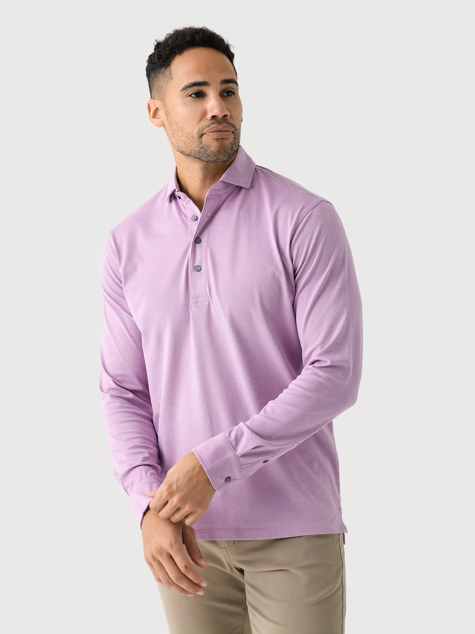 Greyson Men's Omaha Long Sleeve Polo - Saint Bernard