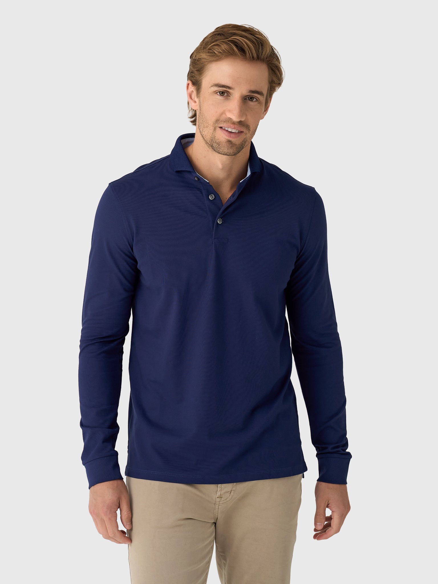 Greyson Men's Cherokee Long Sleeve Polo - Saint Bernard