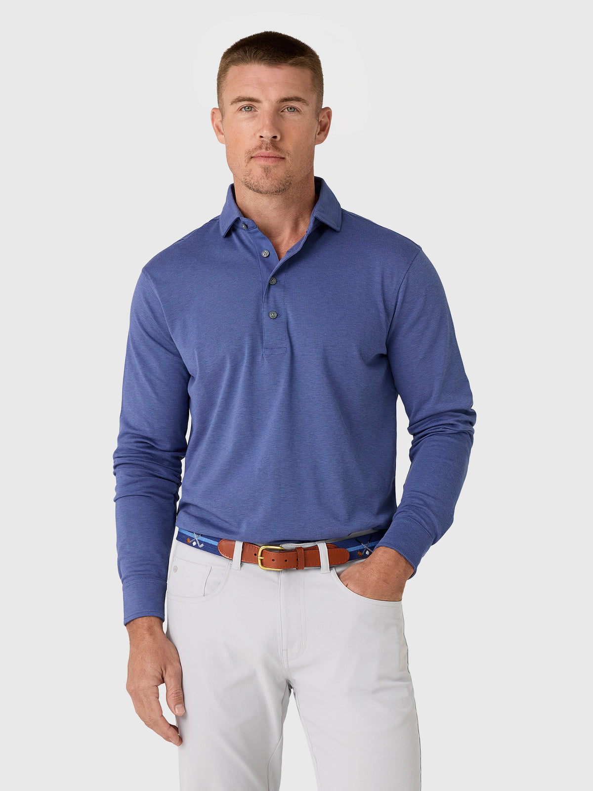 Greyson Men's Omaha Long Sleeve Polo - Saint Bernard