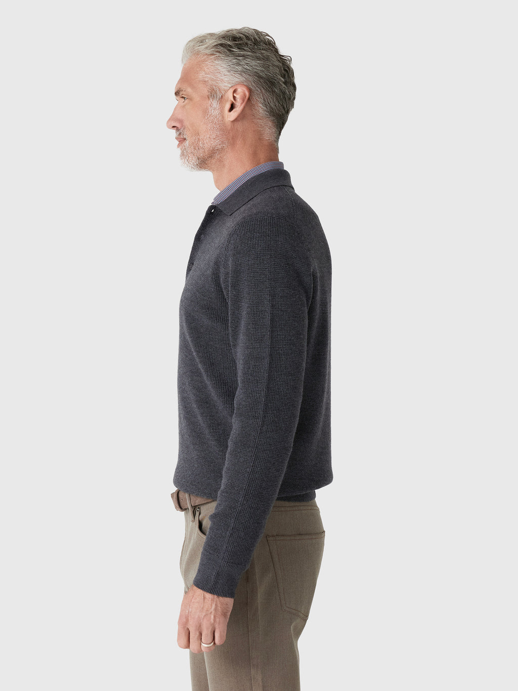 Greyson Men's Saratoga Waffle Stitch Sweater Polo - Saint Bernard