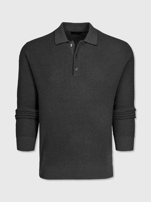 Greyson Men's Saratoga Waffle Stitch Sweater Polo - Saint Bernard