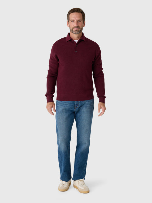Greyson Men's Saratoga Waffle Stitch Sweater Polo - Saint Bernard