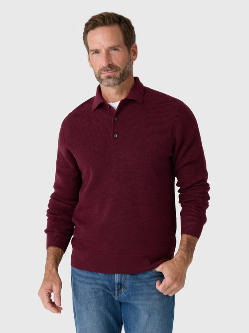 Greyson Men's Saratoga Waffle Stitch Sweater Polo - Saint Bernard