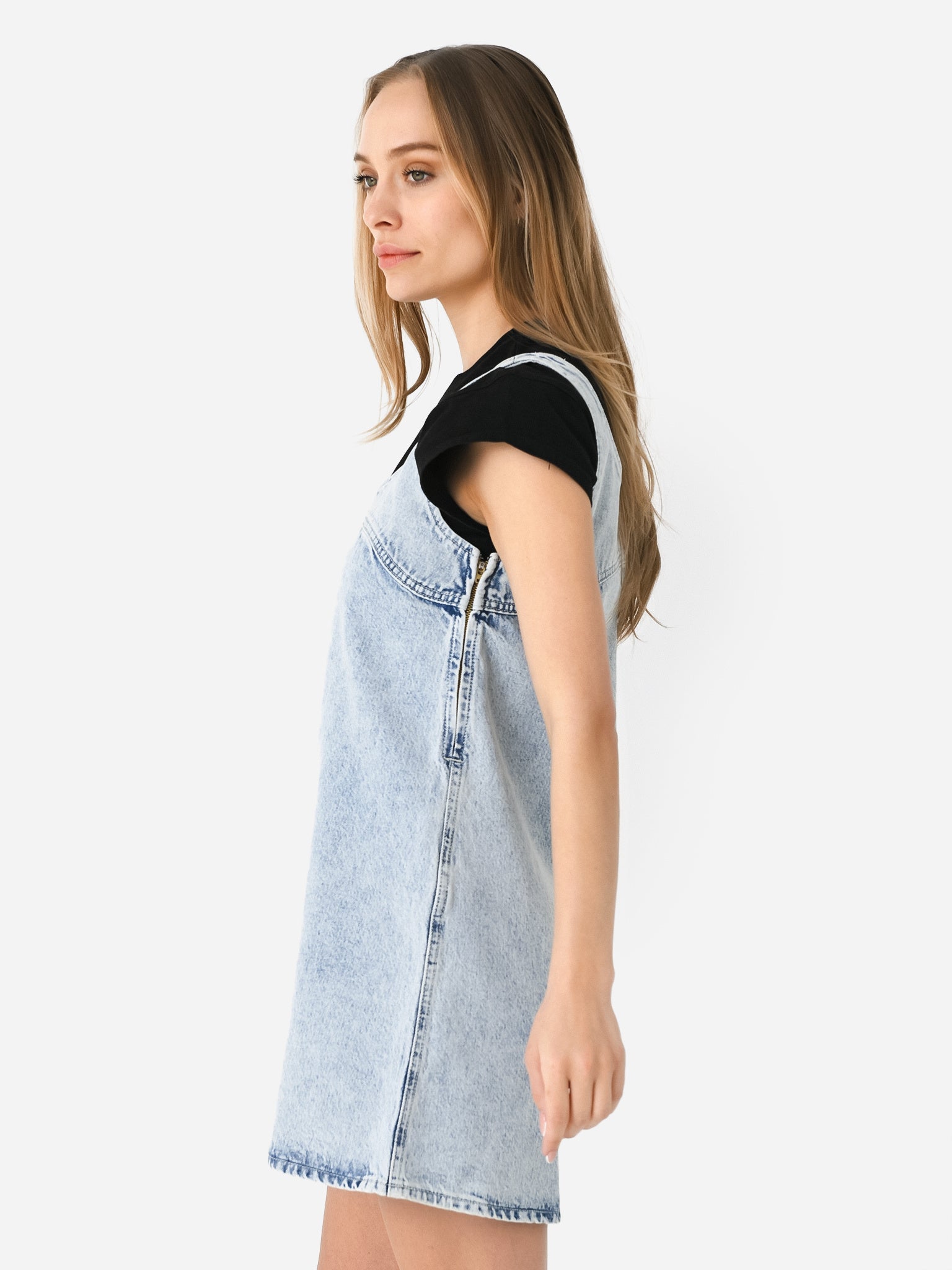 Frame Women's Micro Flare Denim Dress Saint Bernard Frame Women's Micro Flare Denim Dress Saint Bernard