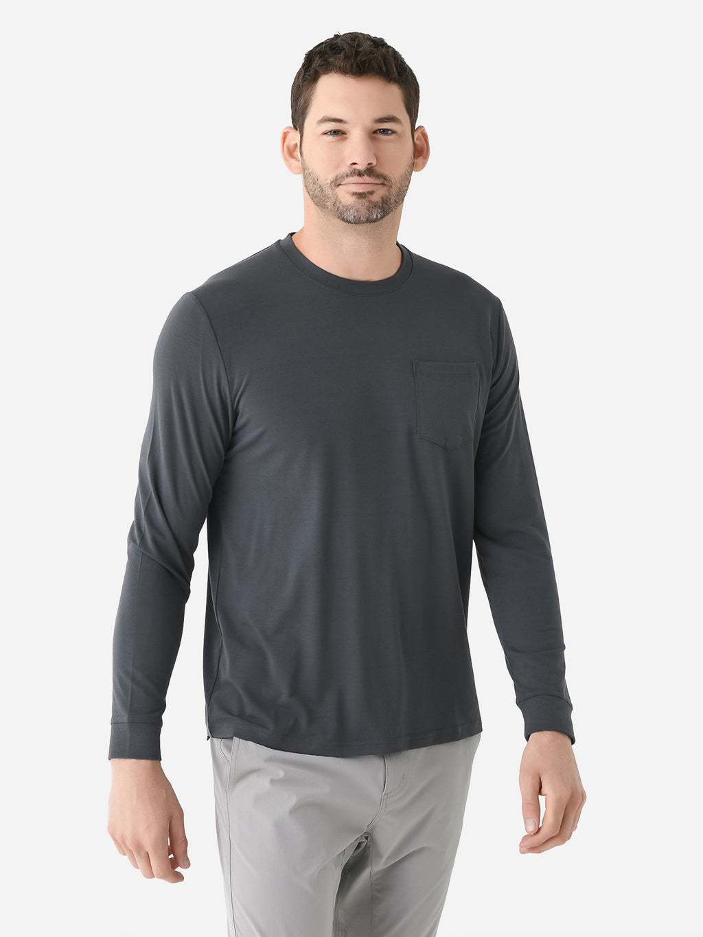 Free Fly Men's Bamboo Flex Long Sleeve Pocket Tee - Saint Bernard