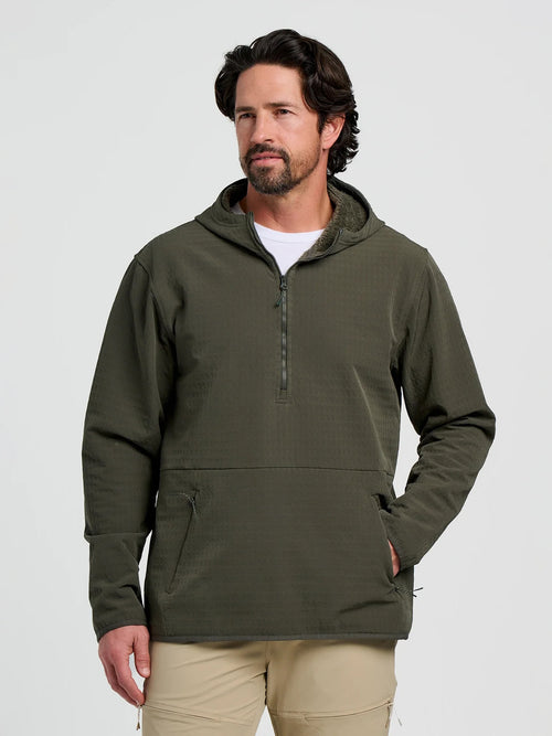 Free Fly Men's Gridback Fleece Anorak Hoodie