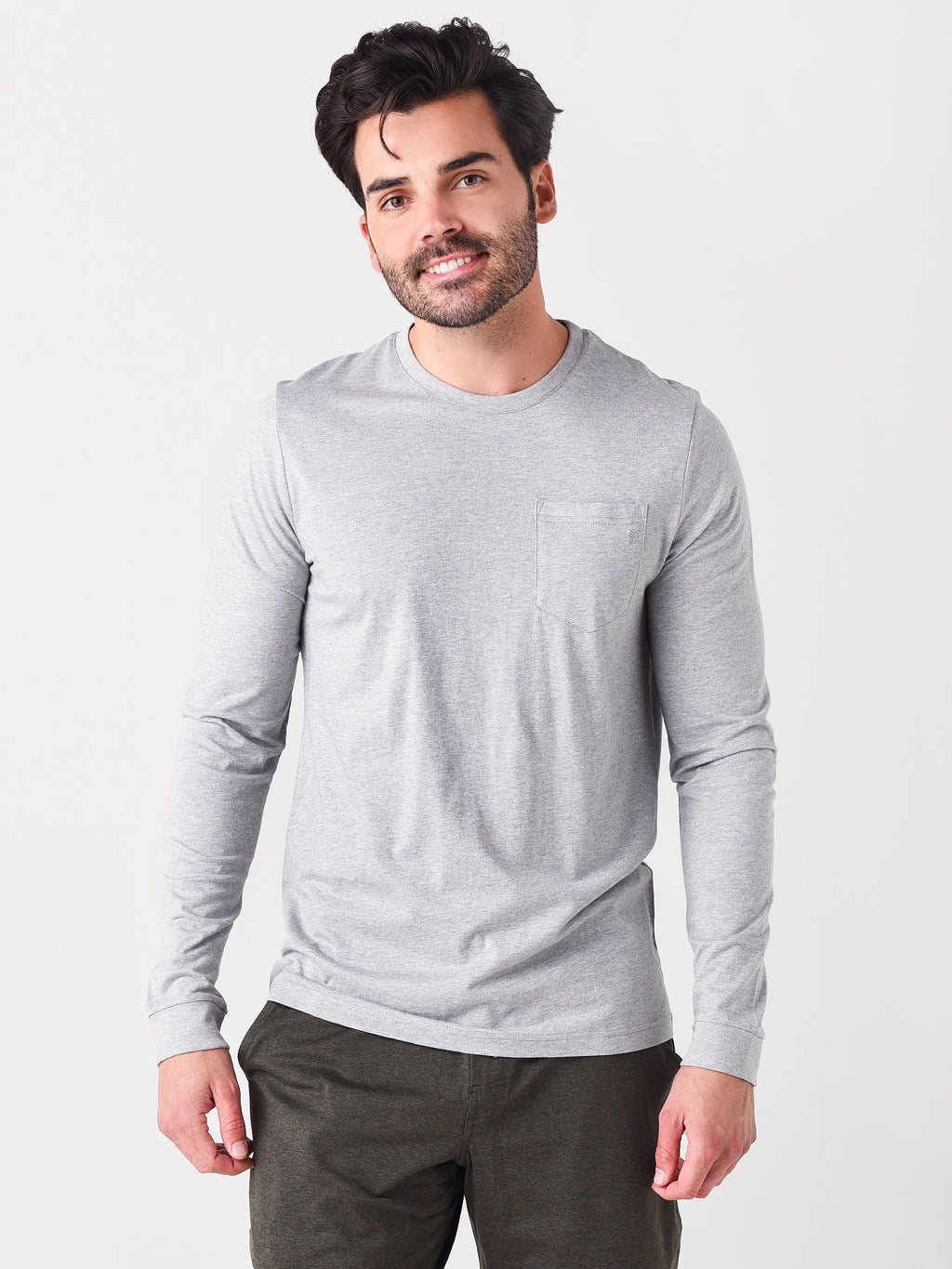 Men's Bamboo Heritage Pocket Long Sleeve - Saint Bernard