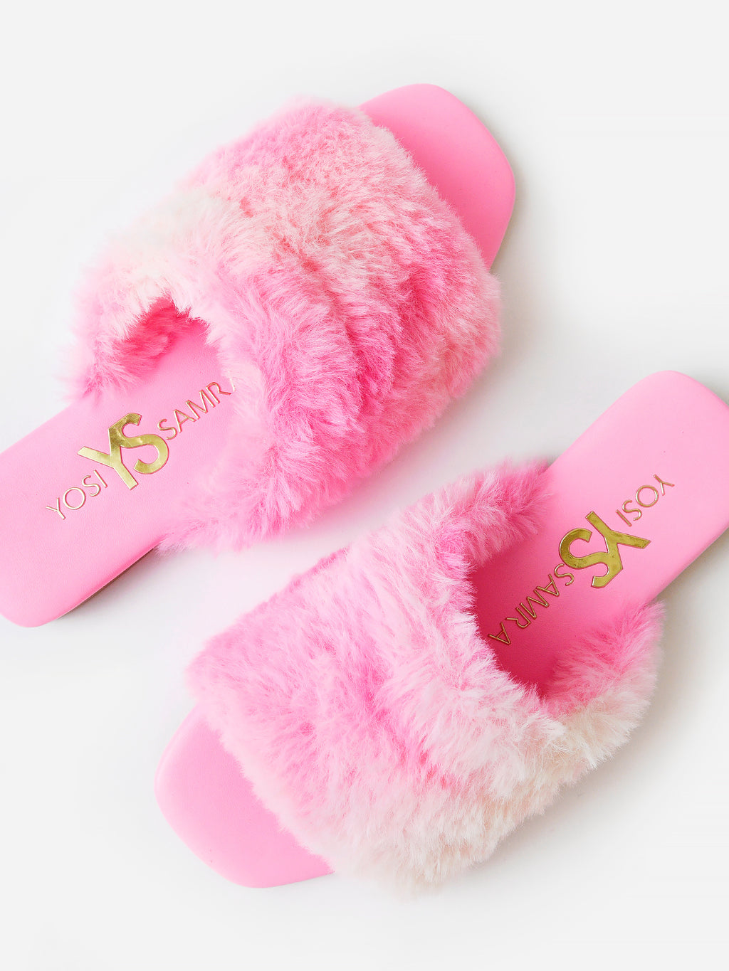 Yosi Samra Girls' Miss Nora Faux Fur Slide - Saint Bernard