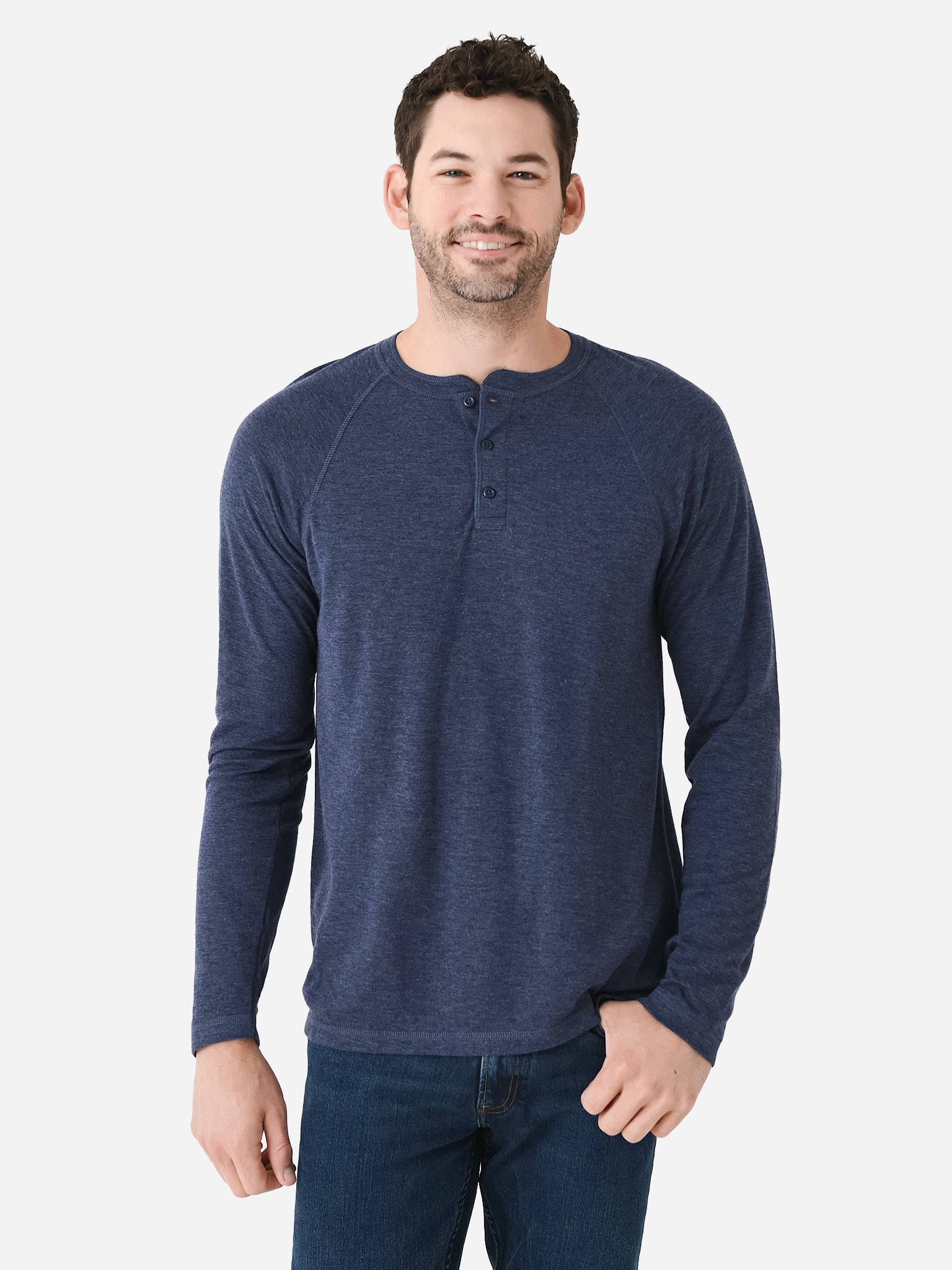 Faherty Brand Men's Cloud Long-Sleeve Henley - Saint Bernard