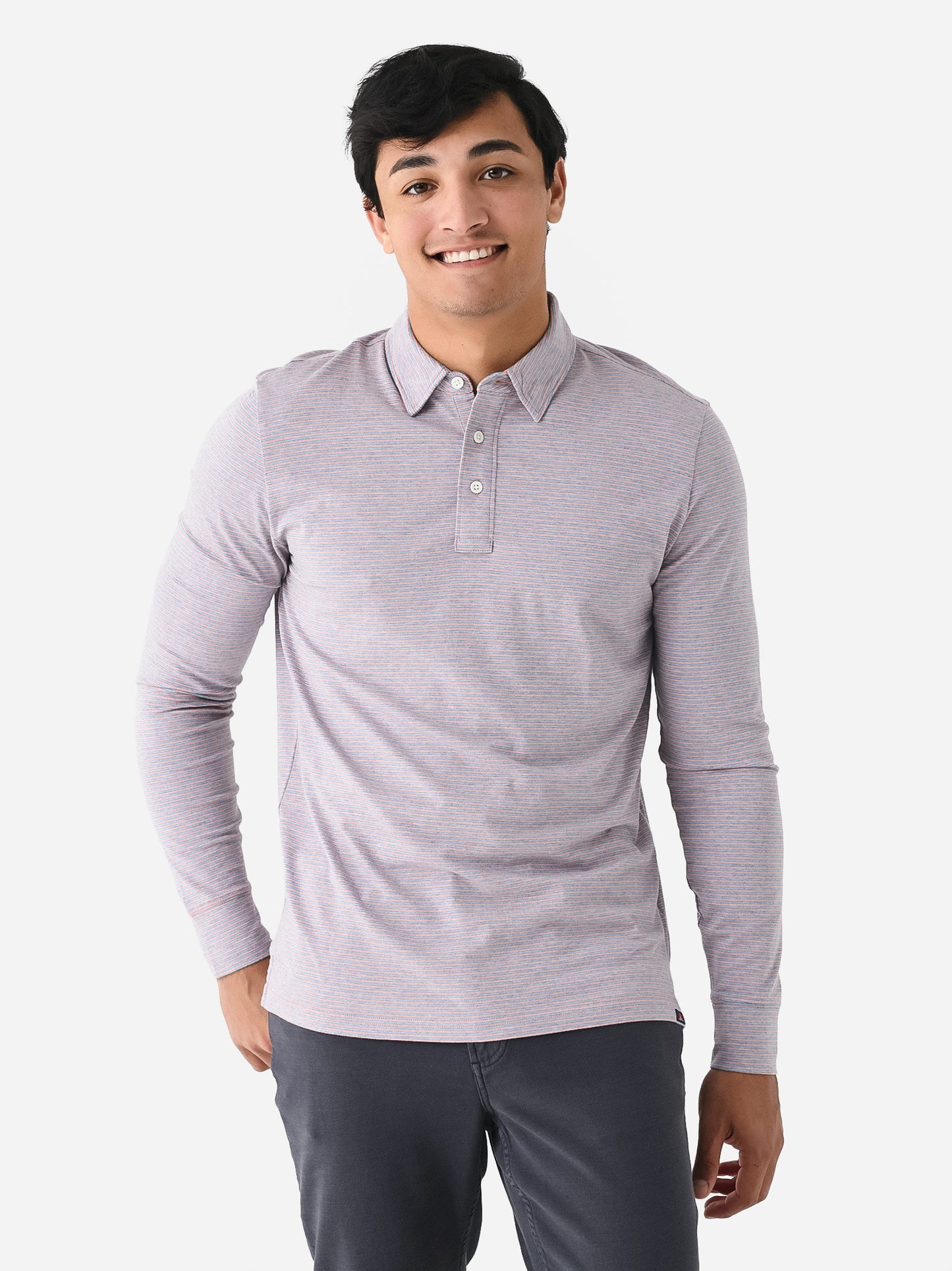 Faherty Brand Men's Movement Long Sleeve Polo - Saint Bernard