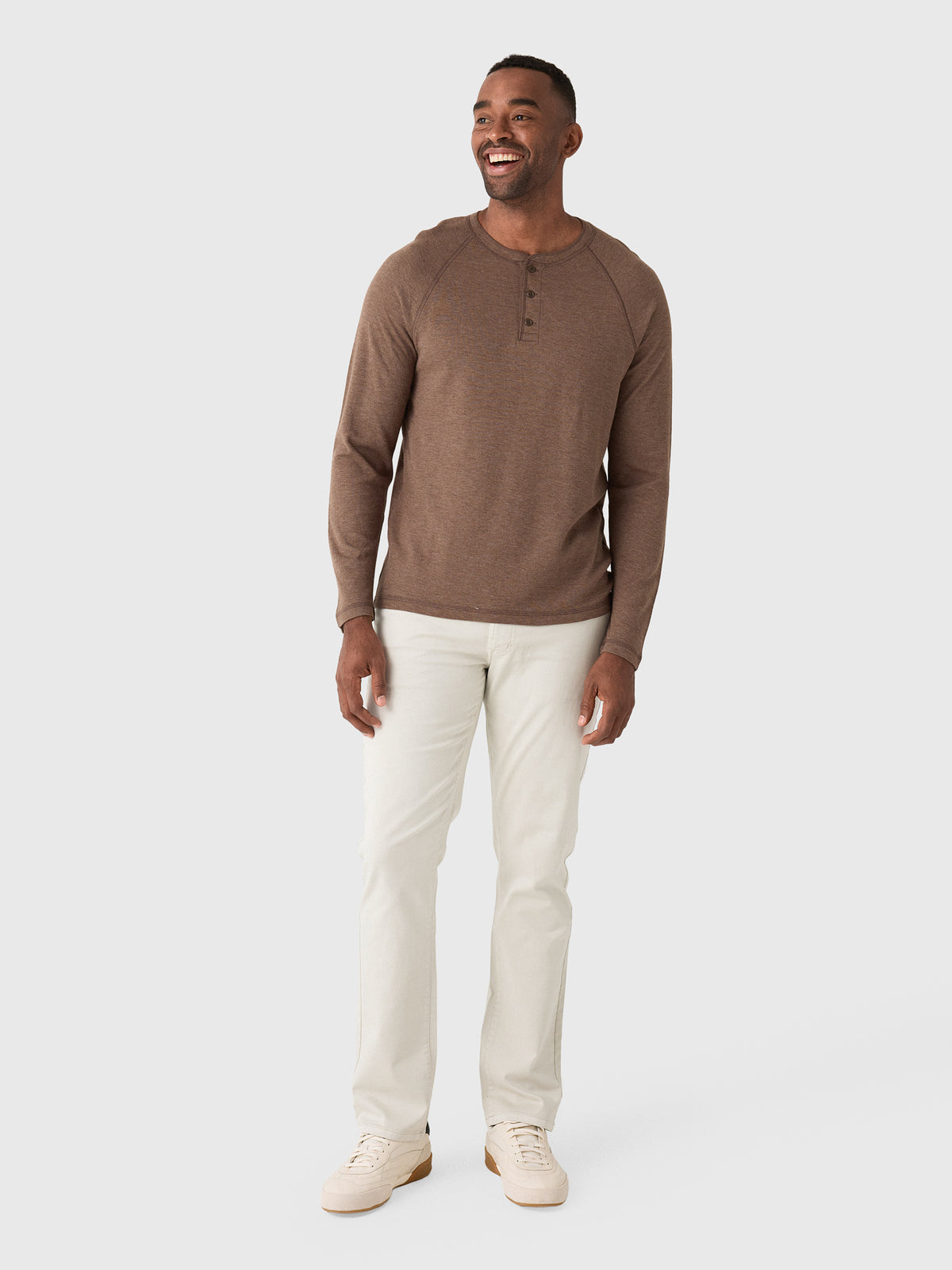 Faherty Brand Men's Long Sleeve Cloud Henley - Saint Bernard