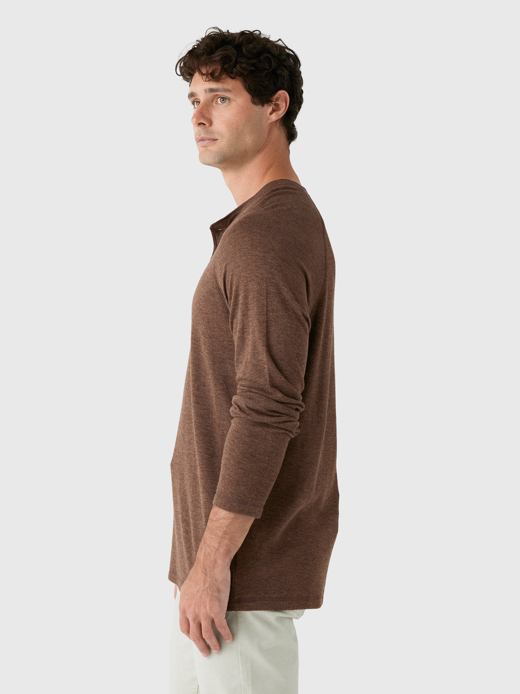 Faherty Brand Men's Long Sleeve Cloud Henley - Saint Bernard