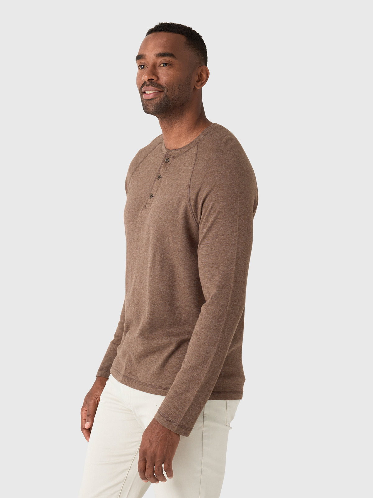 Faherty Brand Men's Long Sleeve Cloud Henley - Saint Bernard