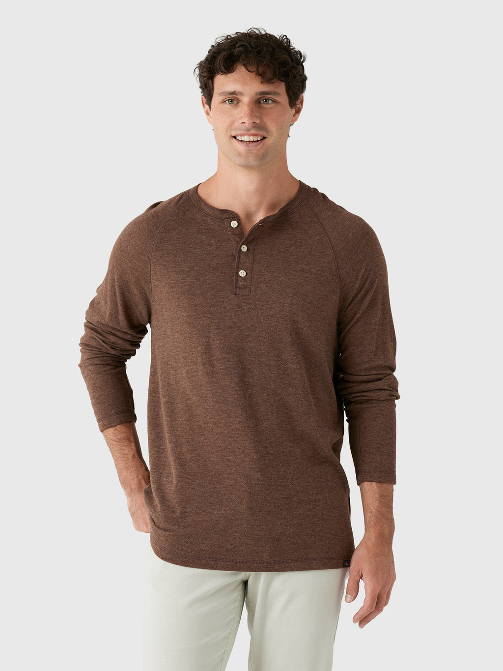 Faherty Brand Men's Long Sleeve Cloud Henley - Saint Bernard