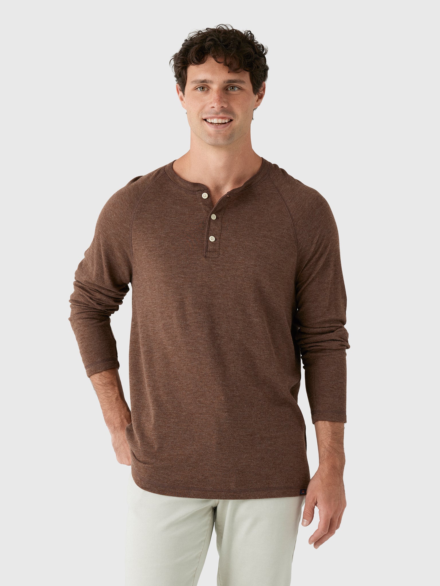 Faherty Brand Men's Long Sleeve Cloud Henley - Saint Bernard