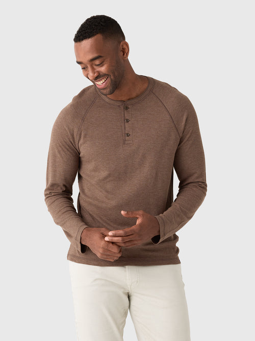 Faherty Brand Men's Long Sleeve Cloud Henley - Saint Bernard