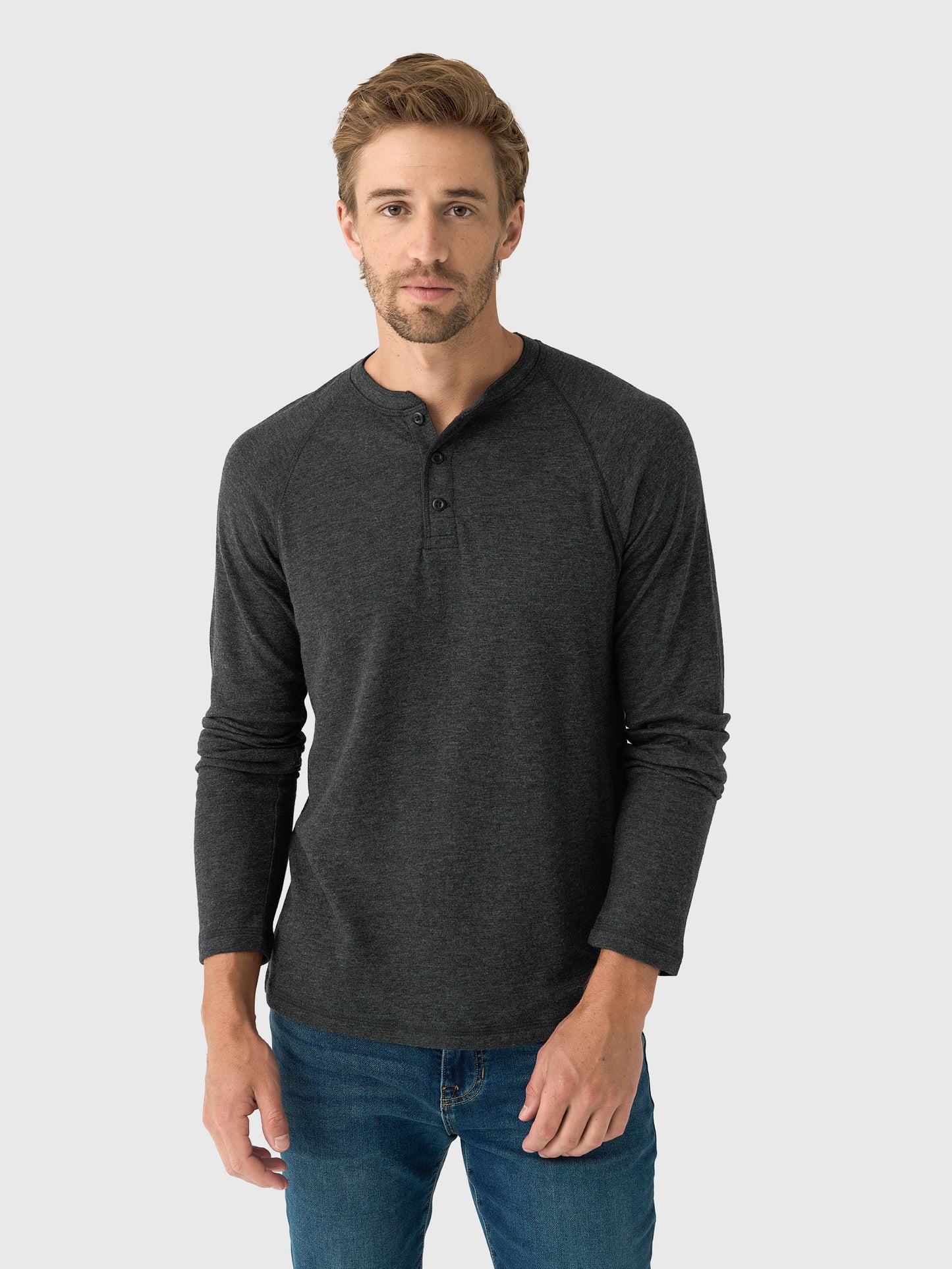 Faherty Brand Men's Long Sleeve Cloud Henley - Saint Bernard