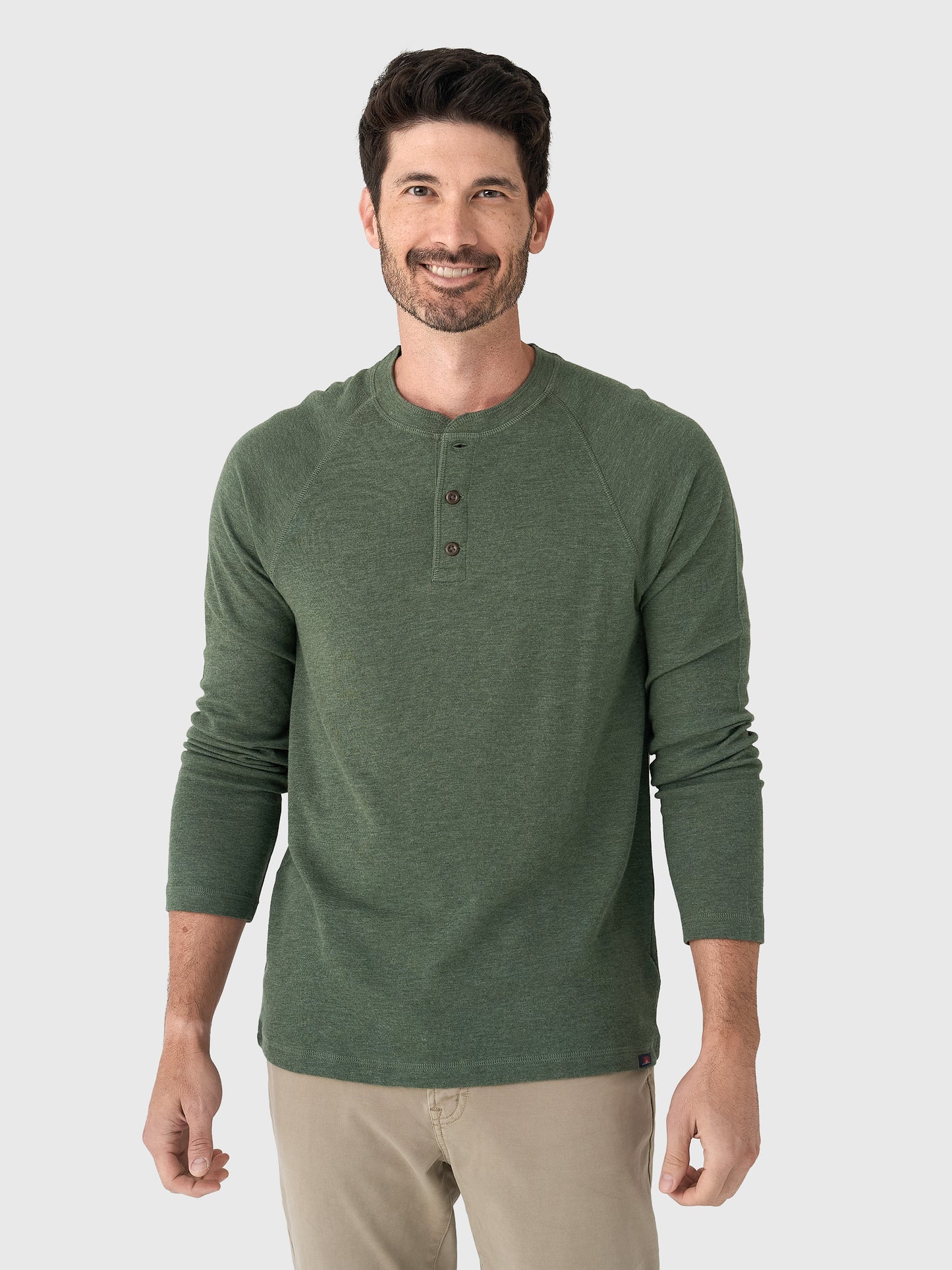 Faherty Brand Men's Long Sleeve Cloud Henley - Saint Bernard