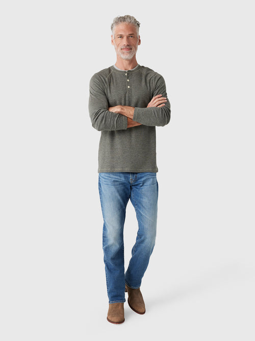 Faherty Brand Men's Long Sleeve Cloud Henley - Saint Bernard