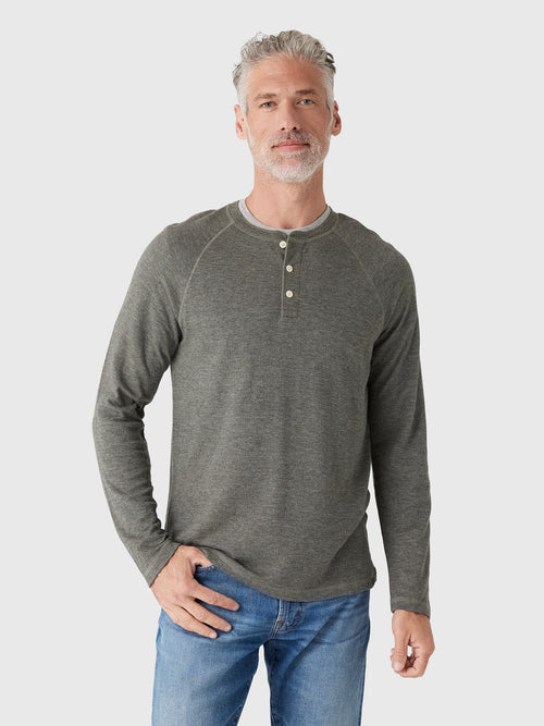 Faherty Brand Men's Long Sleeve Cloud Henley - Saint Bernard