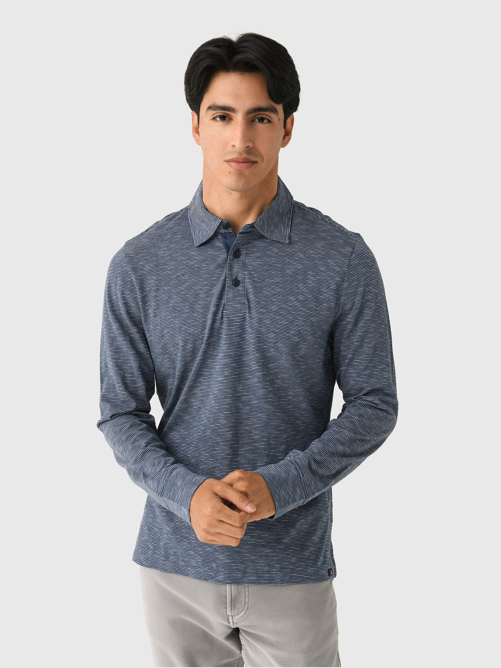Faherty Brand Men's Long Sleeve Sunwashed T-Shirt Polo - Saint Bernard