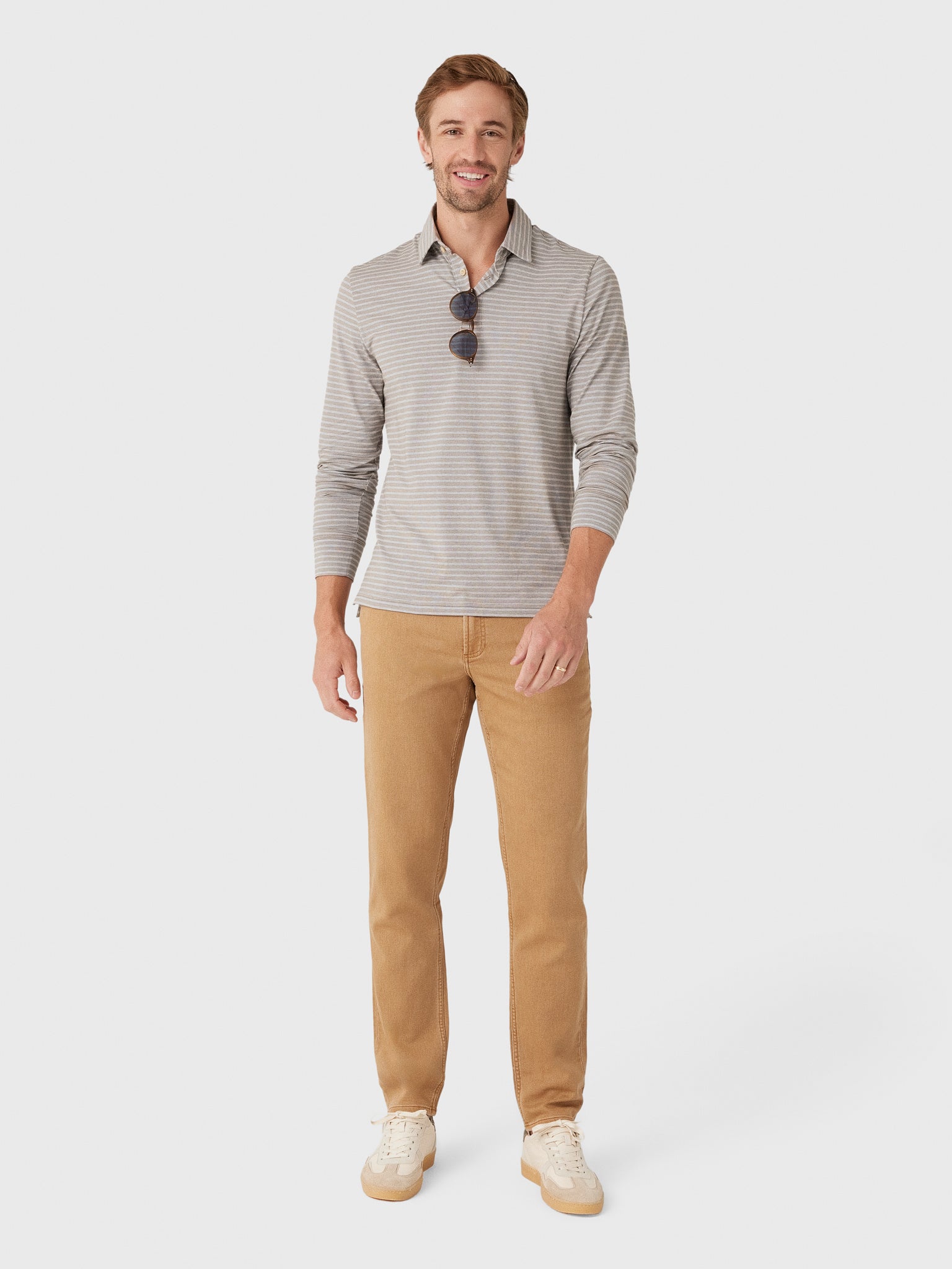 Faherty Brand Men's Long Sleeve Movement Polo - Saint Bernard