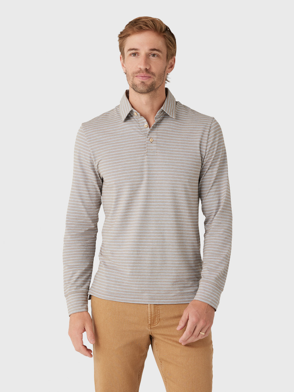 Faherty Brand Men's Long Sleeve Movement Polo - Saint Bernard