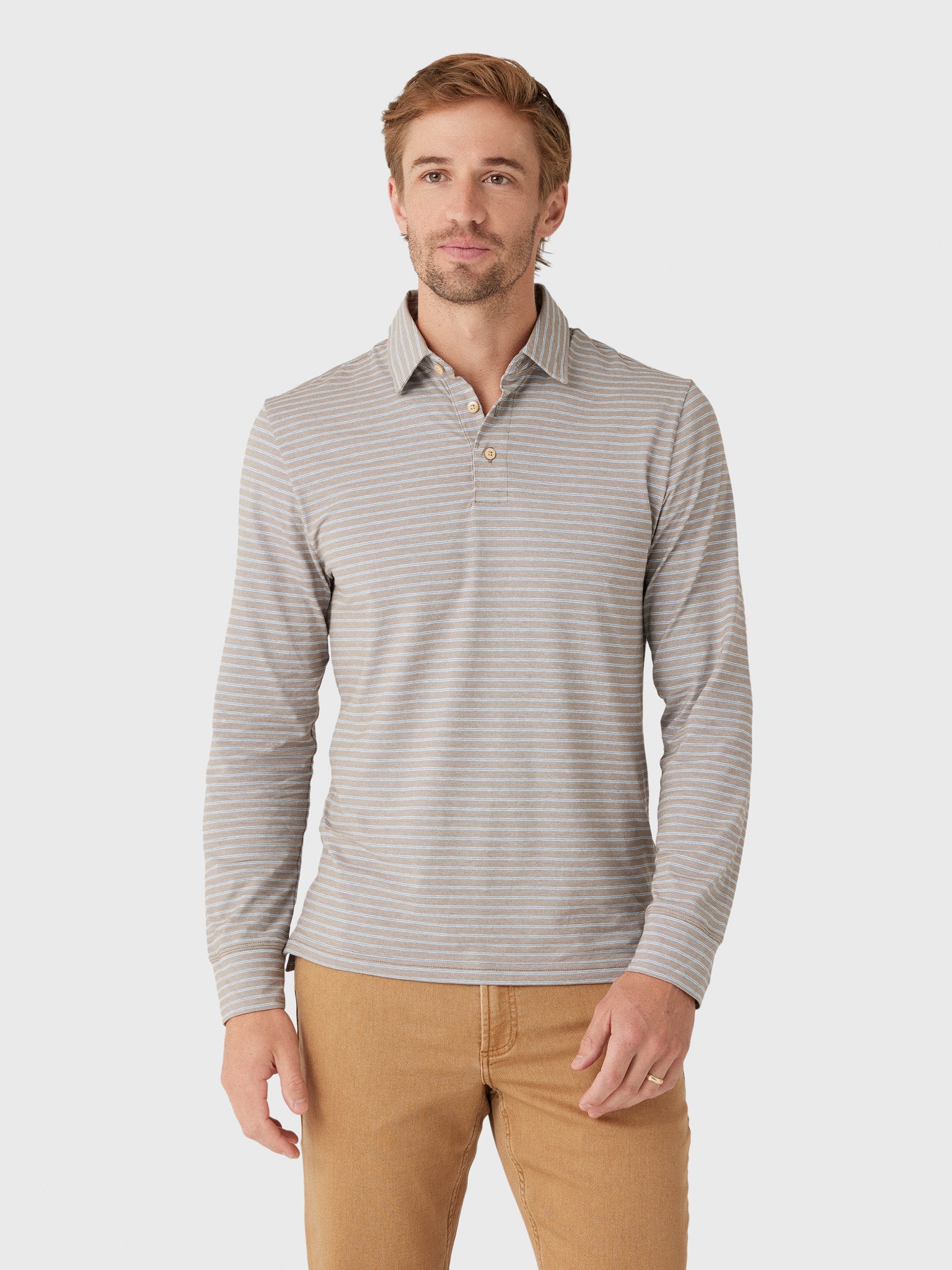 Faherty Brand Men's Long Sleeve Movement Polo - Saint Bernard