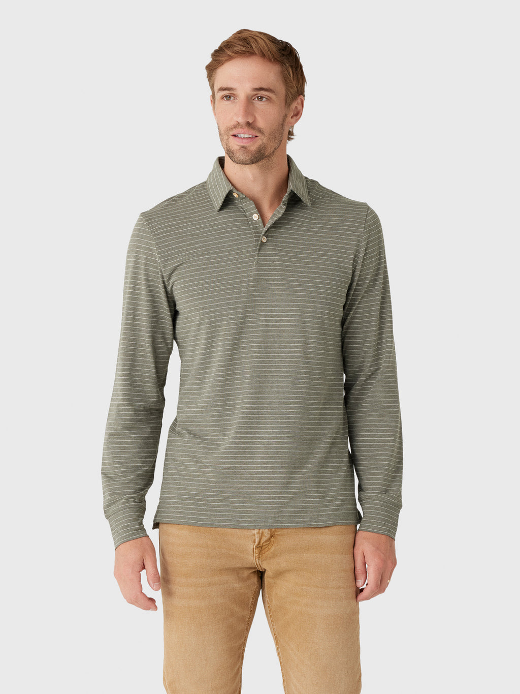 Faherty Brand Men's Long Sleeve Movement Polo - Saint Bernard