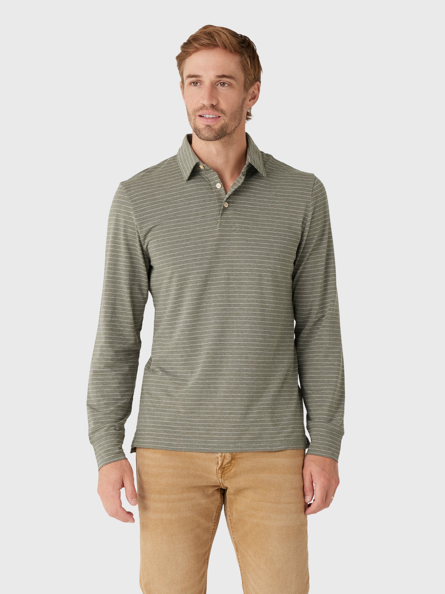 Faherty Brand Men's Long Sleeve Movement Polo - Saint Bernard