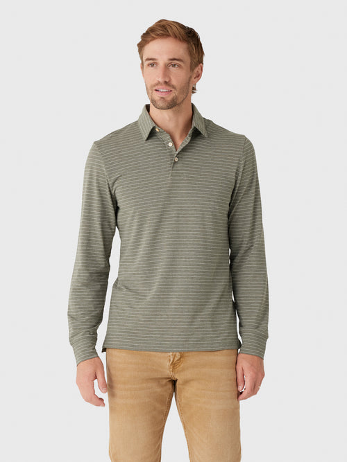 Faherty Brand Men's Long Sleeve Movement Polo - Saint Bernard