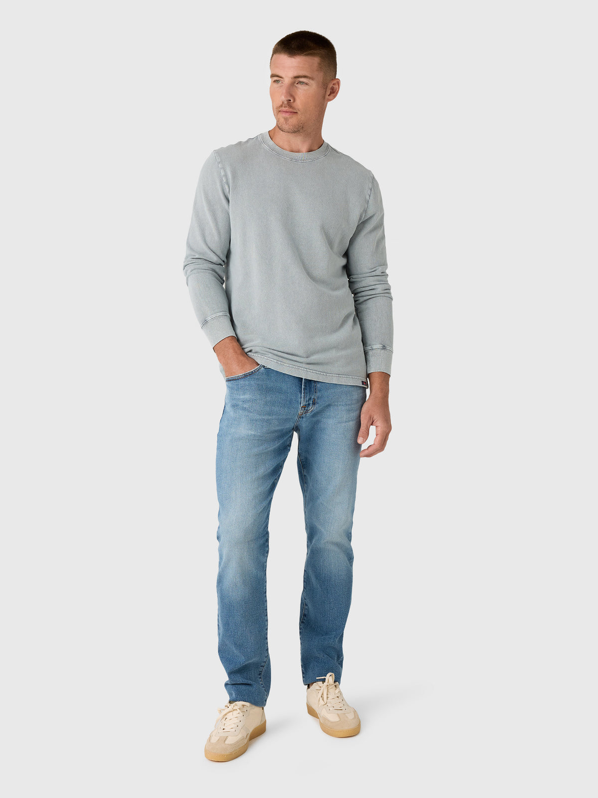 Faherty Brand Men's Long-Sleeve Recycled Terry Tee - Saint Bernard