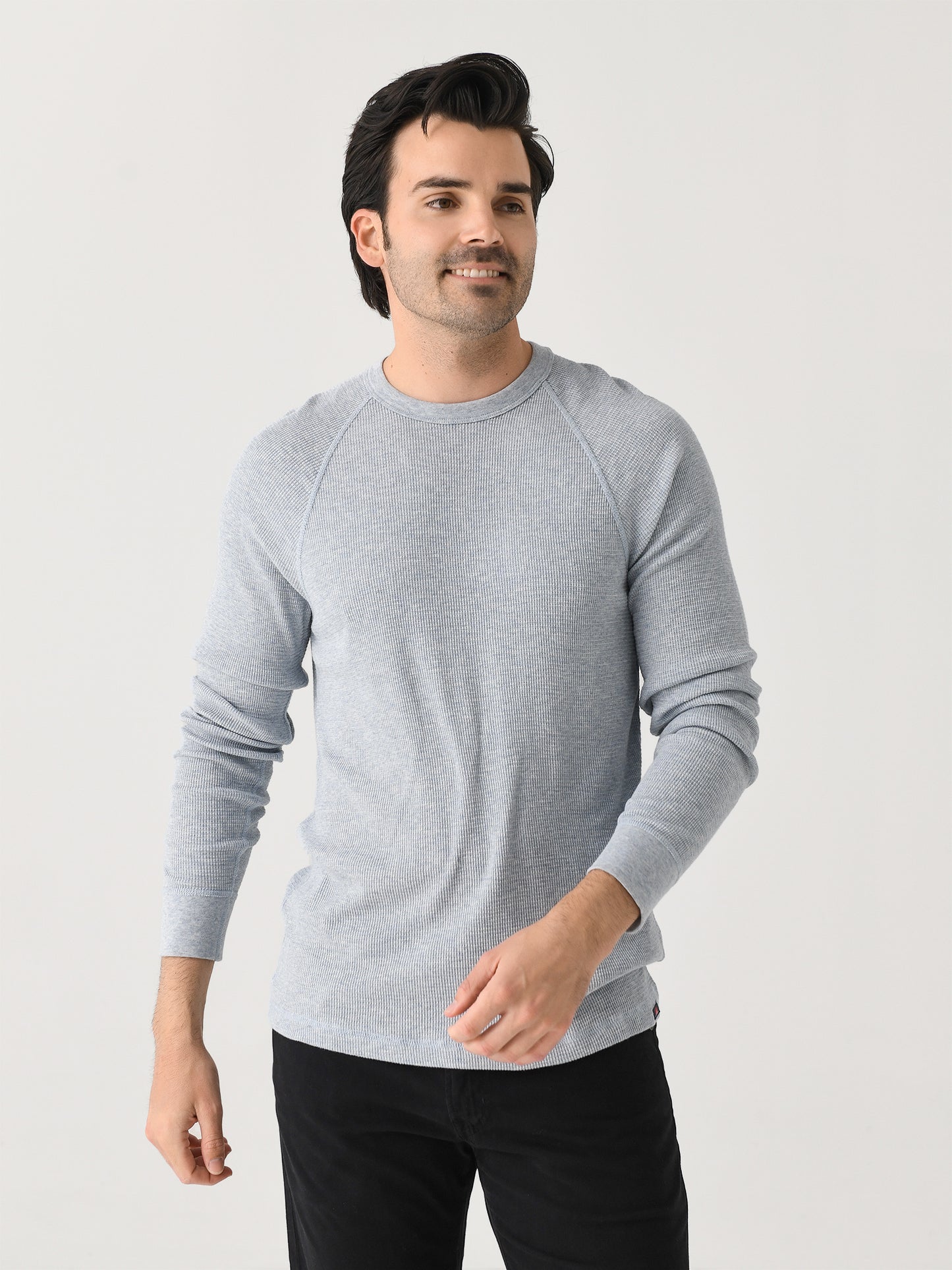 Faherty Brand Men's Long-Sleeve Cloud Waffle Crew - Saint Bernard
