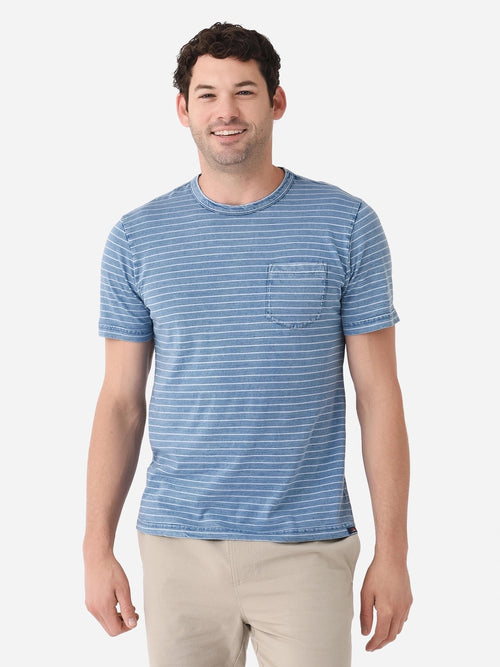 Faherty Brand Men's Short Sleeve Indigo Pocket Tee