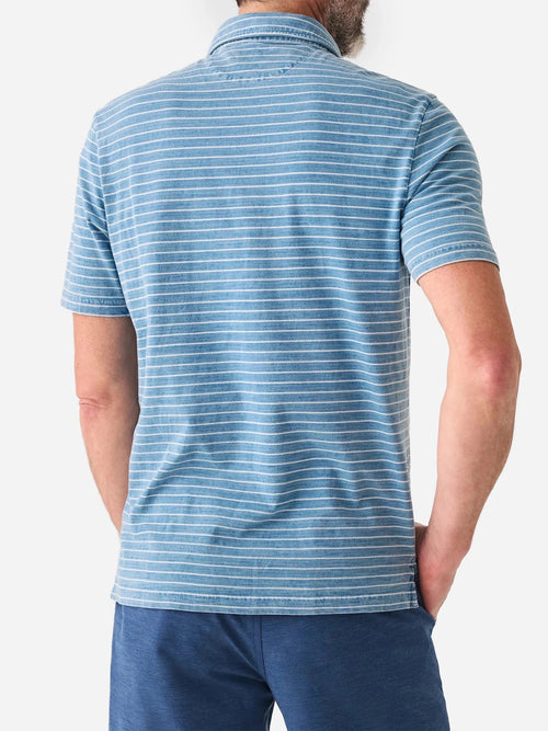 Faherty Brand Men's Short Sleeve Indigo Polo