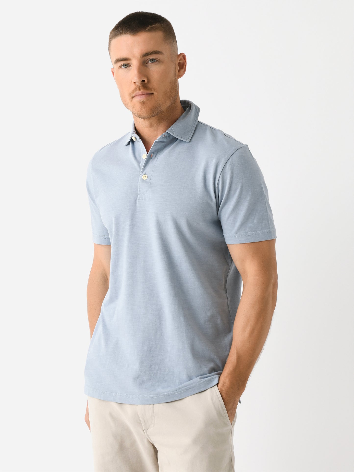 Faherty Brand Men's Sunwashed T-Shirt Polo - Saint Bernard