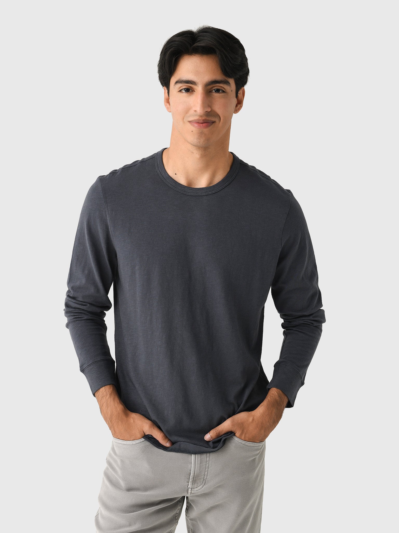 Faherty Brand Men's Long Sleeve Sunwashed Regenerative Cotton Tee - Saint Bernard