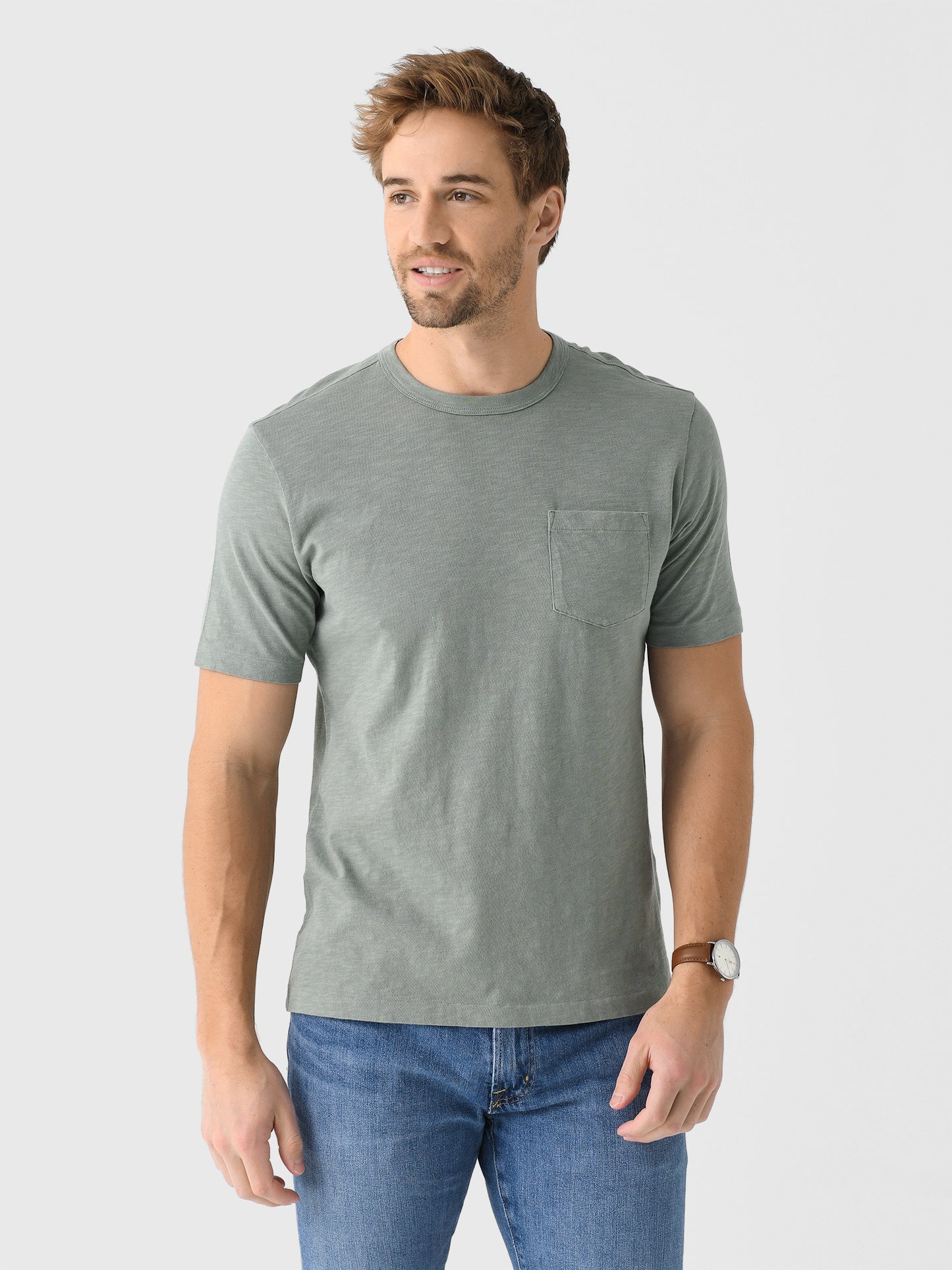 Faherty Brand Men's Sunwashed Regenerative Pocket Tee - Saint Bernard