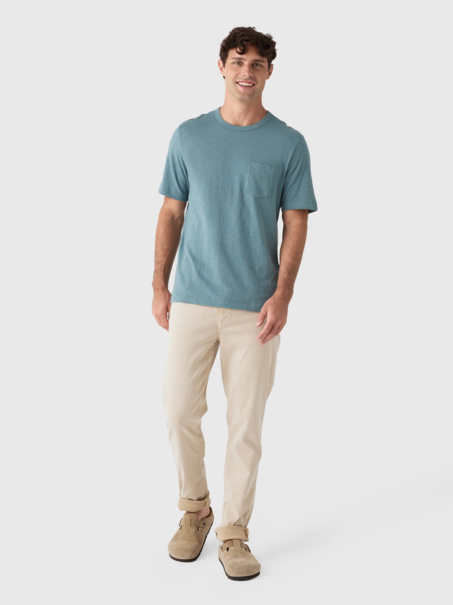 Faherty Brand Men's Sunwashed Regenerative Pocket Tee - Saint Bernard