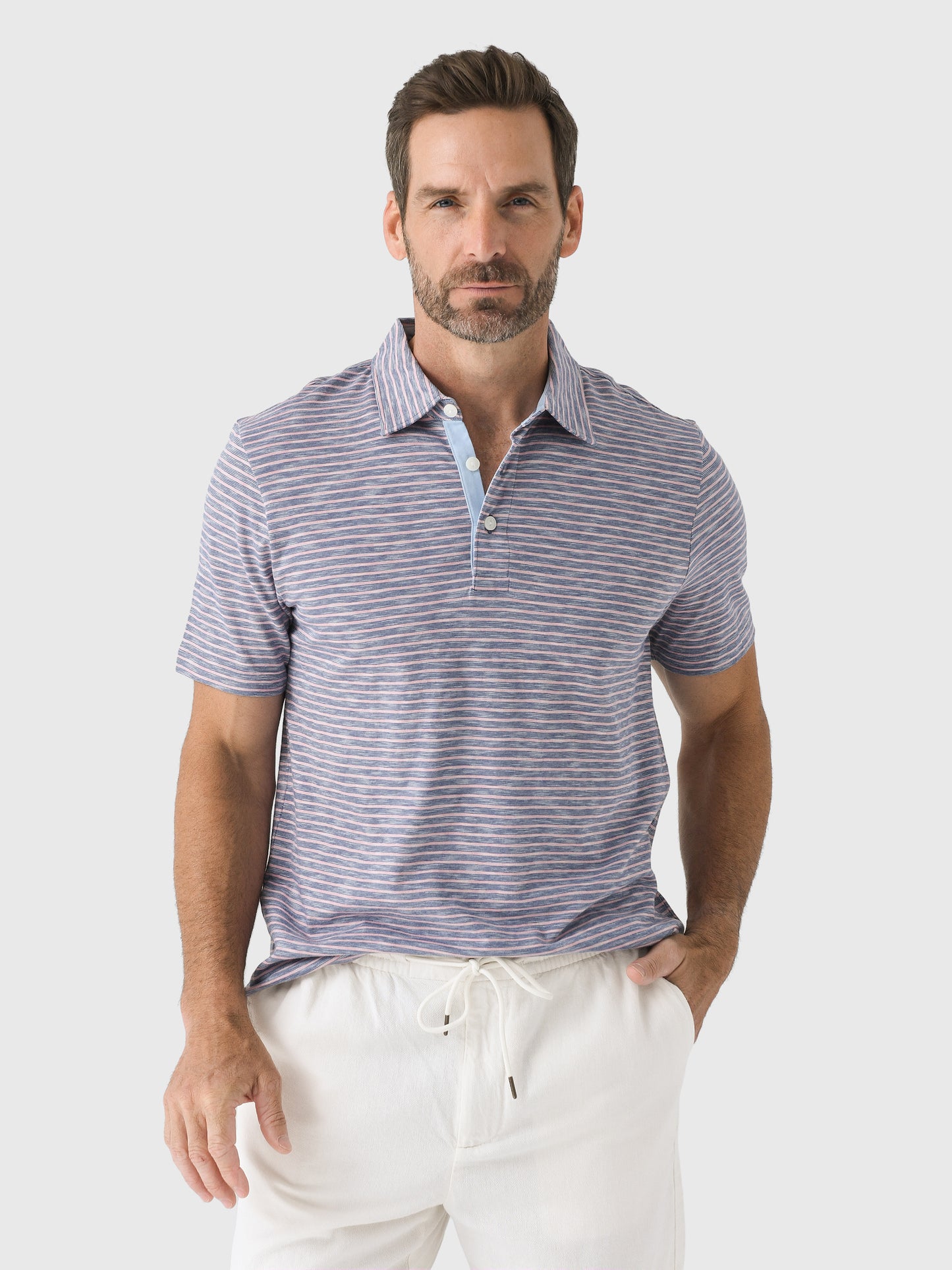 Faherty Brand Men's Sunwashed T-Shirt Polo - Saint Bernard