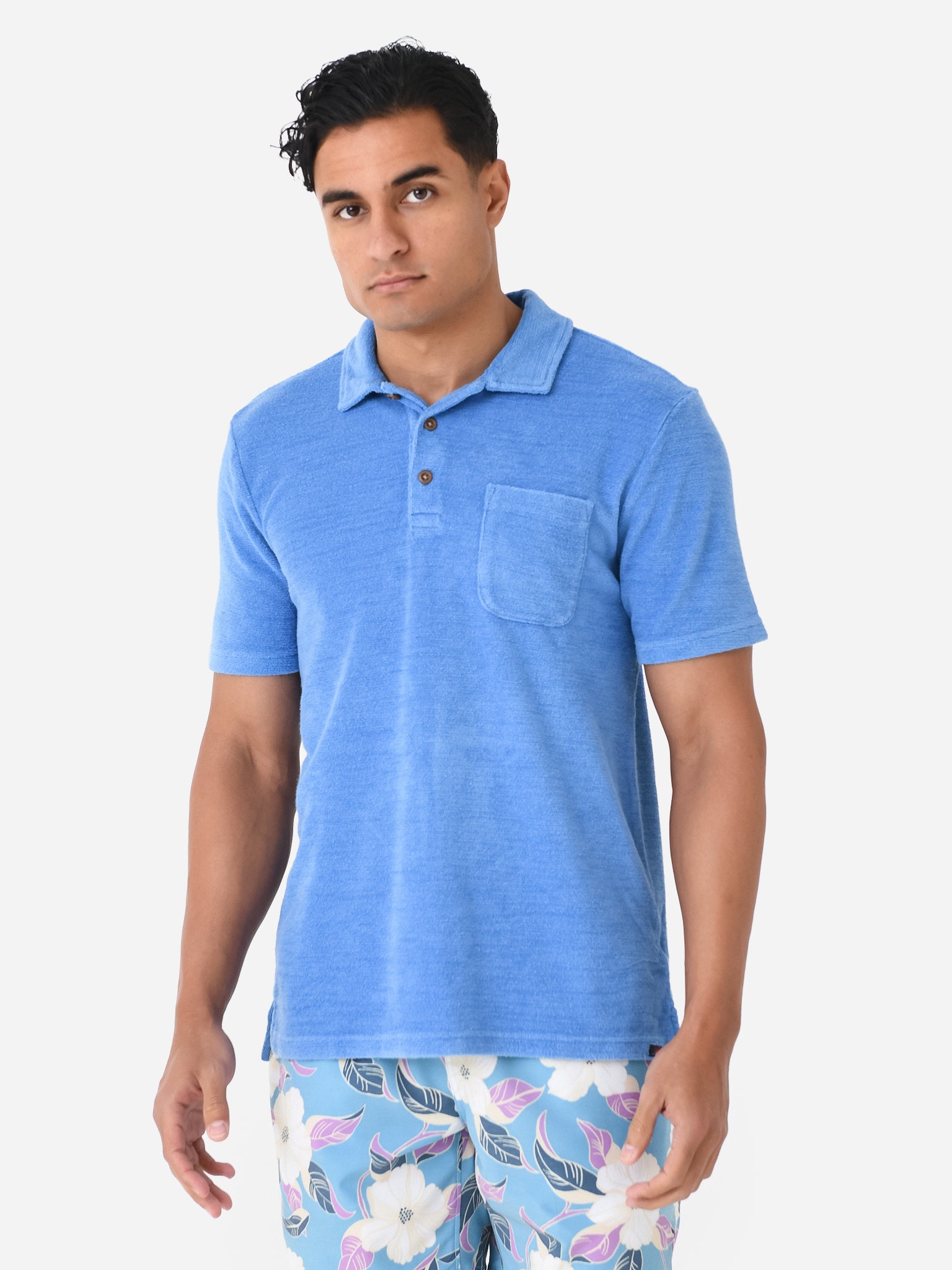 Faherty Brand Men's Cabana Towel Terry Polo - Saint Bernard