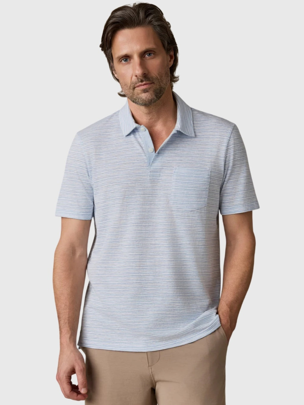 Faherty Brand Men's Short-Sleeve Breeze Polo - Saint Bernard