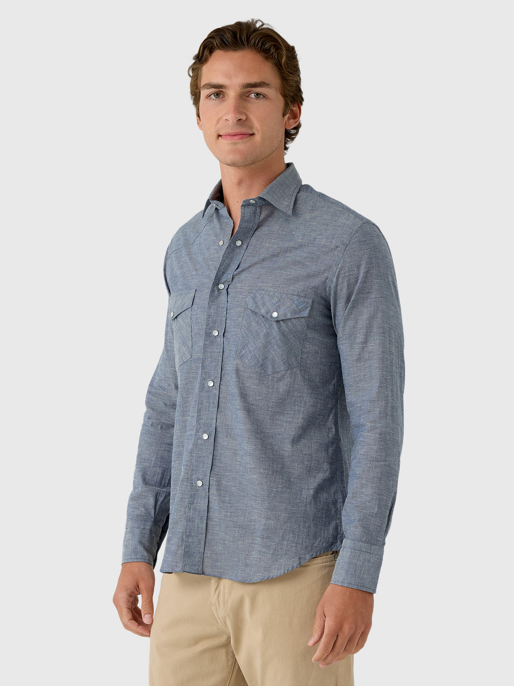 Salvatore Piccolo Men's Long Sleeve Cotton Shirt - Saint Bernard