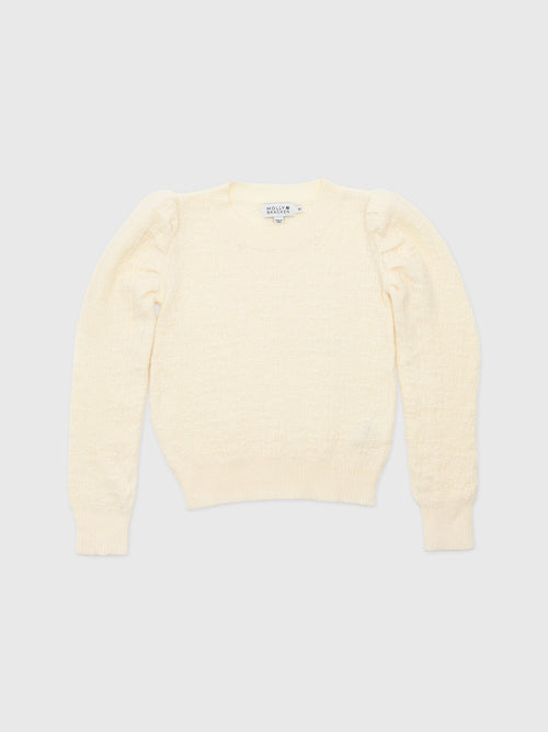 Molly Bracken Girls' Gathered Shoulder Knit Sweater - Saint Bernard