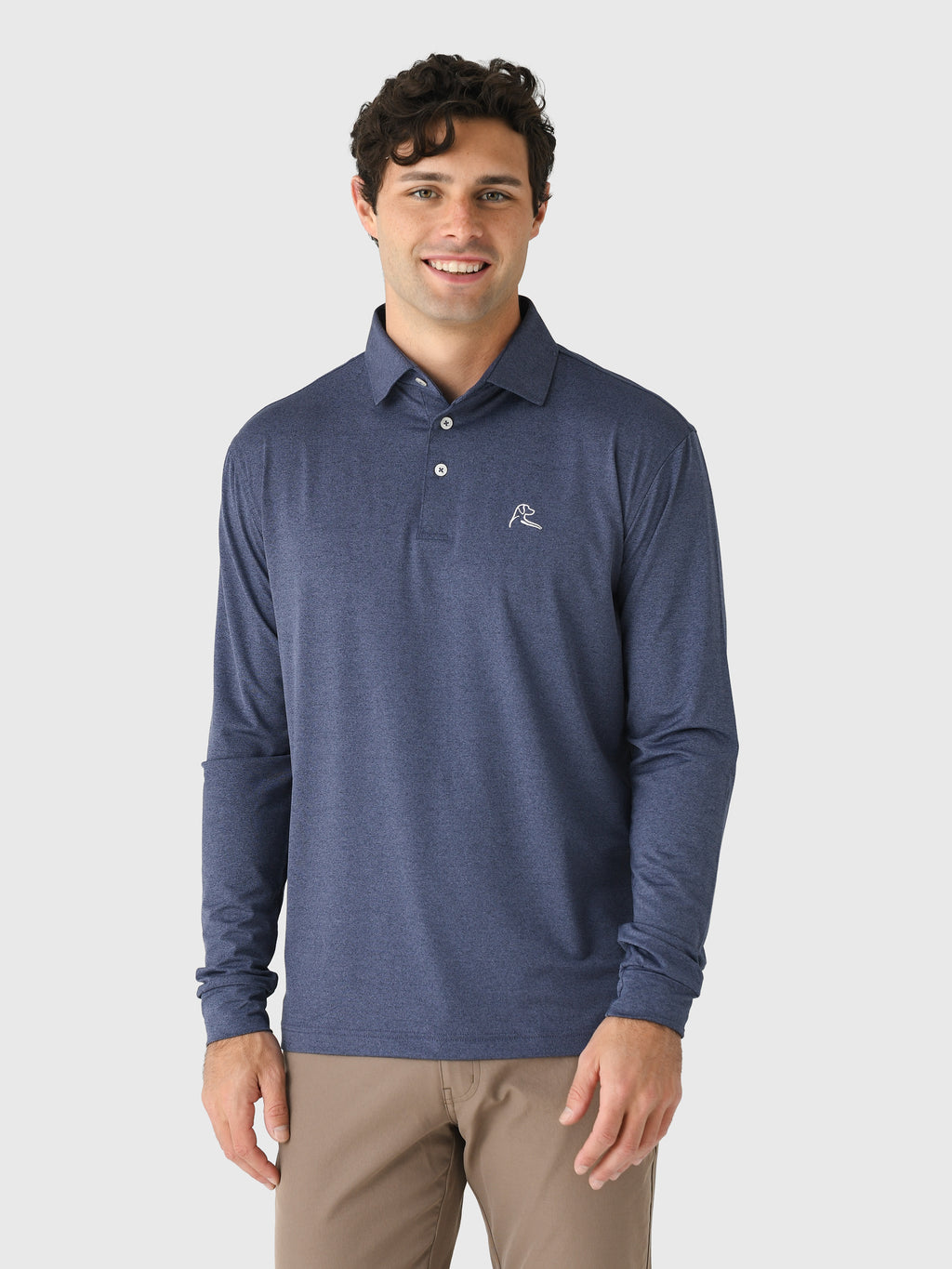 Rhoback Men's Long Sleeve Performance Polo - Saint Bernard