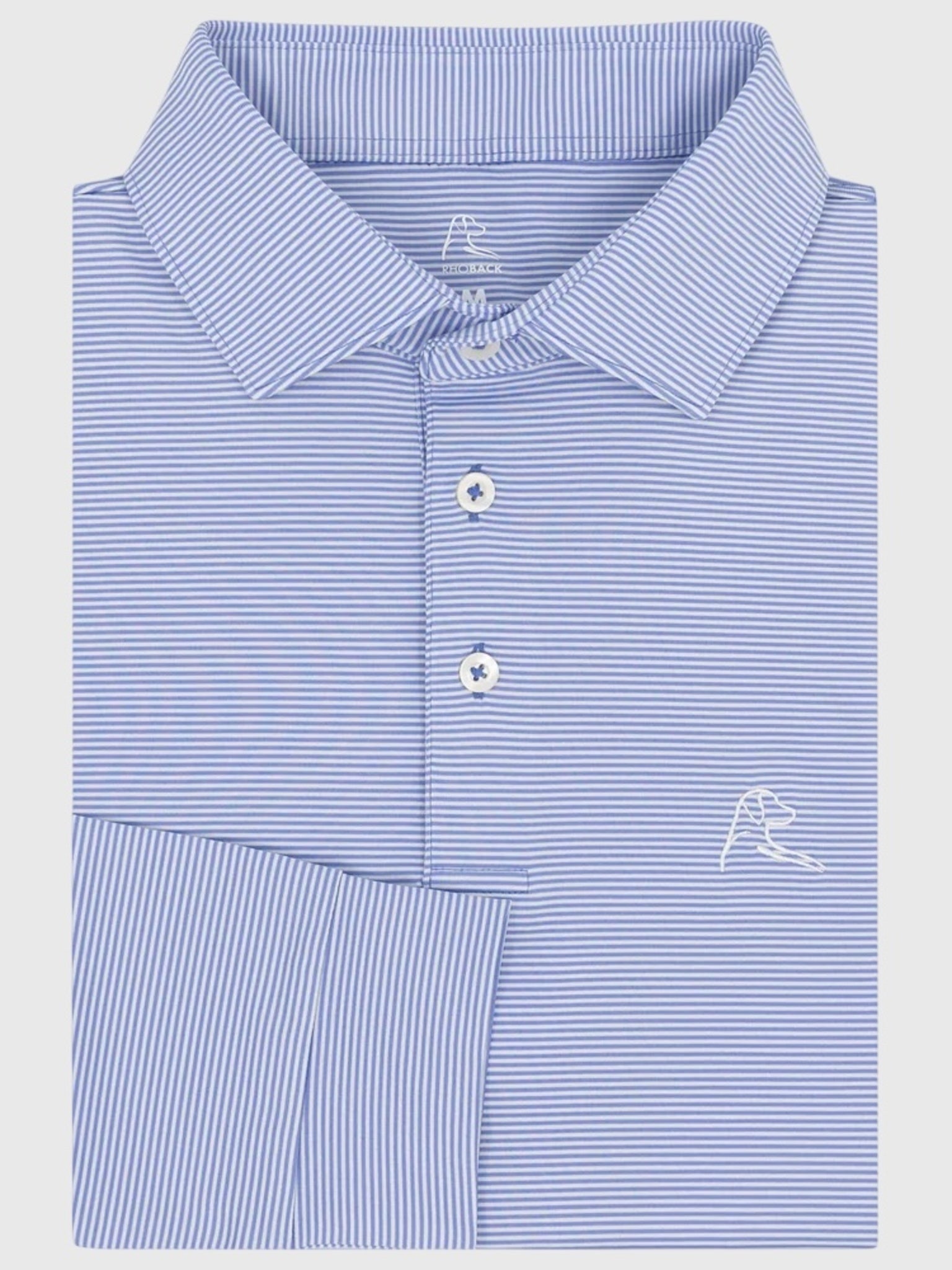 Rhoback Men's The Crispy Stripe Long Sleeve Polo - Saint Bernard
