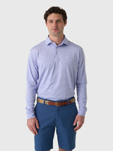 Rhoback Men's The Crispy Stripe Long Sleeve Polo - Saint Bernard