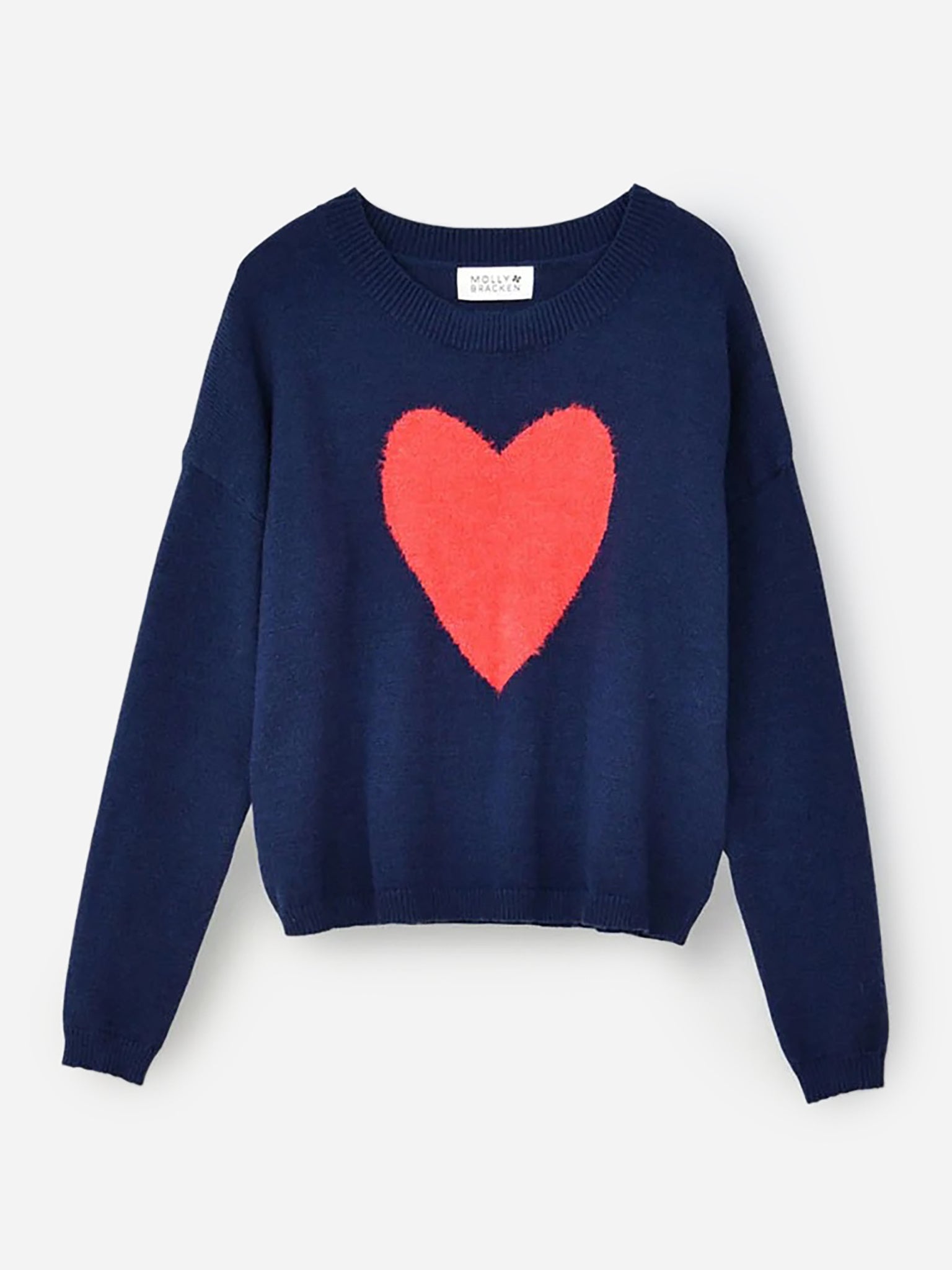 Molly Bracken Girls' Knitted Heart Sweater - Saint Bernard