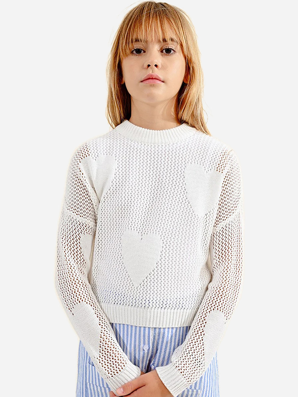 Molly Bracken Girls' Openwork Sweater - Saint Bernard